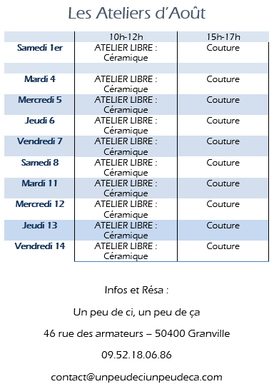 atelier couture ceramique granville